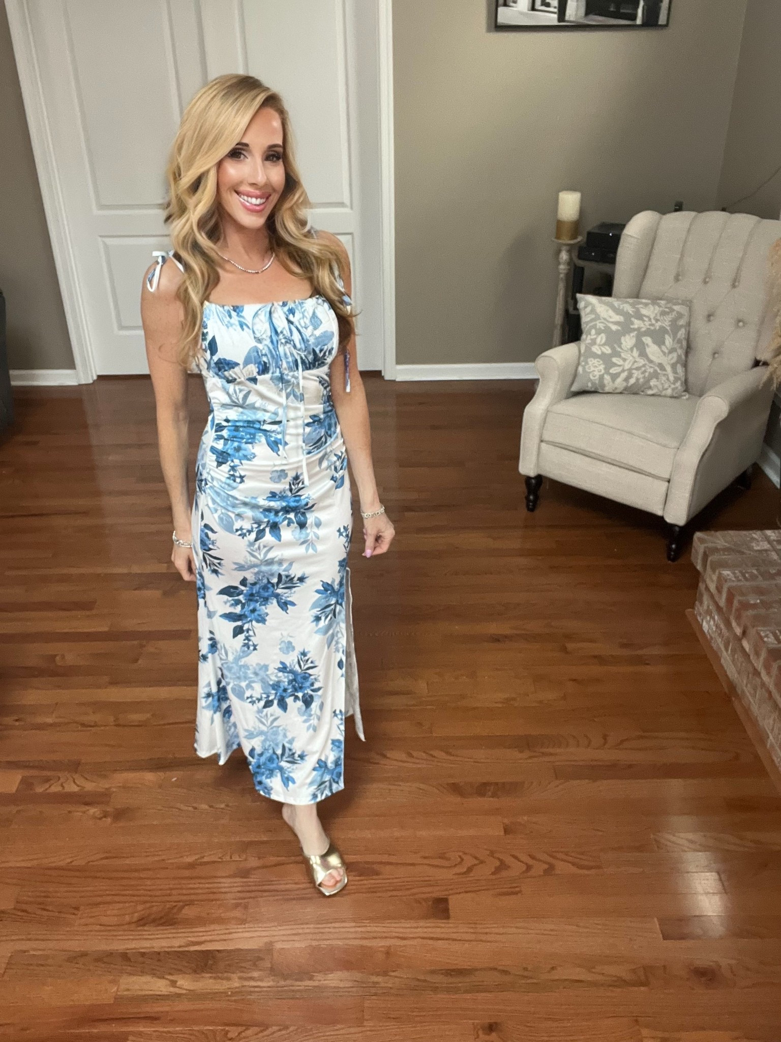 Gorgeous blue and white floral maxi dress 🌸🌸

#LTKootd #LTKOver40 #LTKmomlife