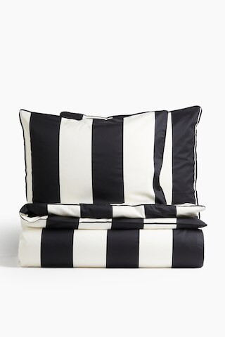 H & M - Doppelbettwäsche aus Baumwollsatin - Schwarz - Zuhause | H&M (DE, AT, CH, NL, FI)