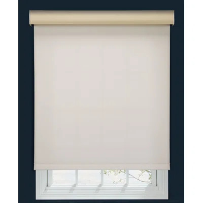 Custom Room Darkening Roller Shade Linen Avenue Blind Size: 60.5" W x 66" L, Finish: Seashell | Wayfair North America