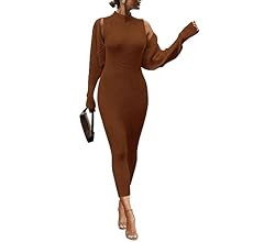 PRETTYGARDEN Womens Fall 2 Piece Outfits Bodycon Maxi Tank Pullover Sweater Dress And Long Sleeve... | Amazon (US)