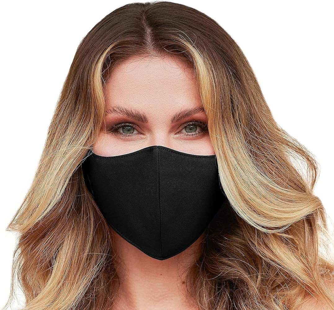Washable Face Mask with Adjustable Ear Loops & Nose Wire - 3 Layers, Made in USA | Amazon (US)