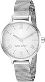 Nine West Women's NW/2229SVSV Silver-Tone Mesh Bracelet Watch | Amazon (US)