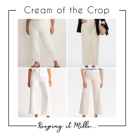 Cream and white cropped denim and trousers. 

#LTKSaleAlert #LTKFindsUnder100 #LTKStyleTip