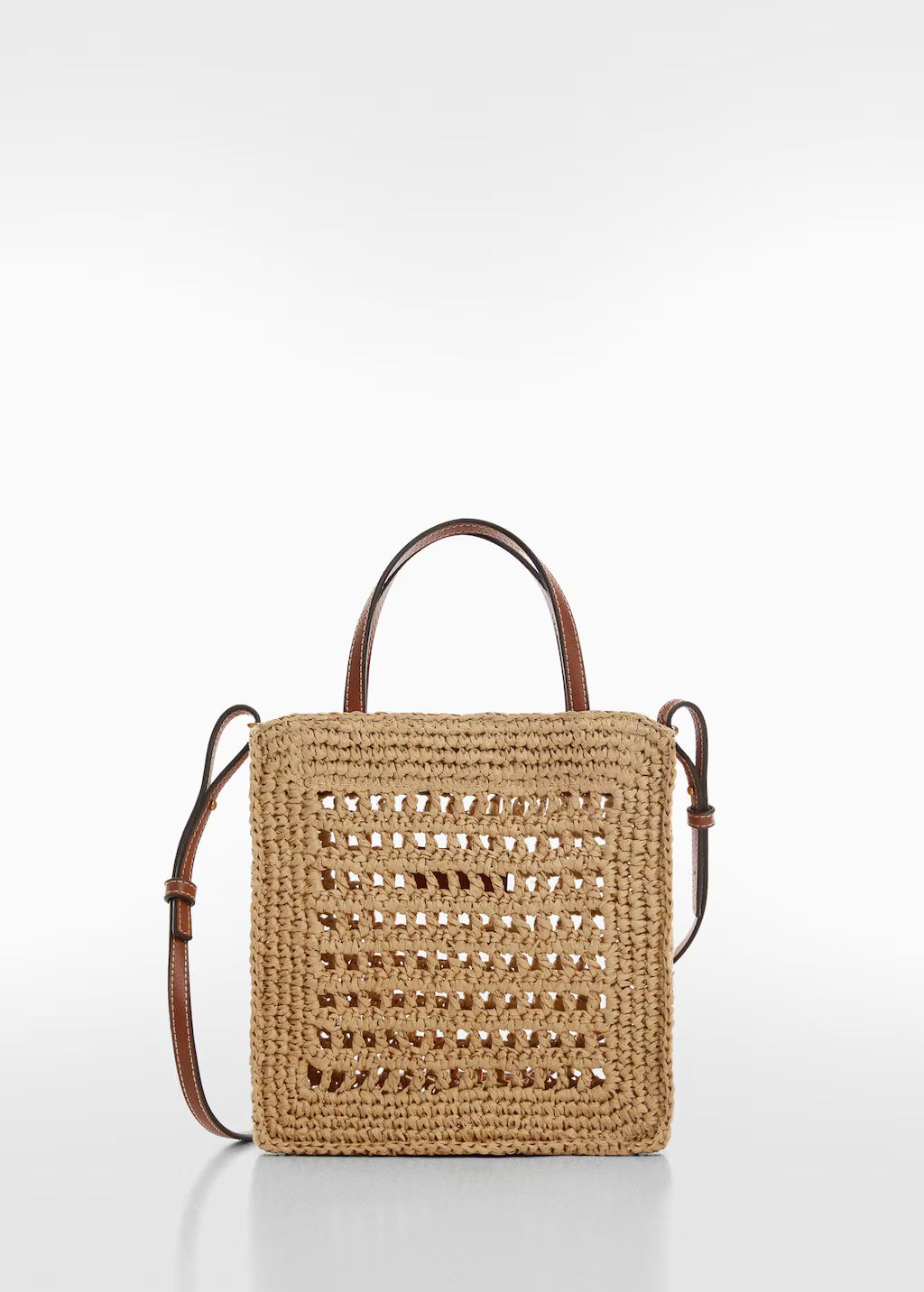 Double strap basket bag -  Women | Mango USA | MANGO (US)
