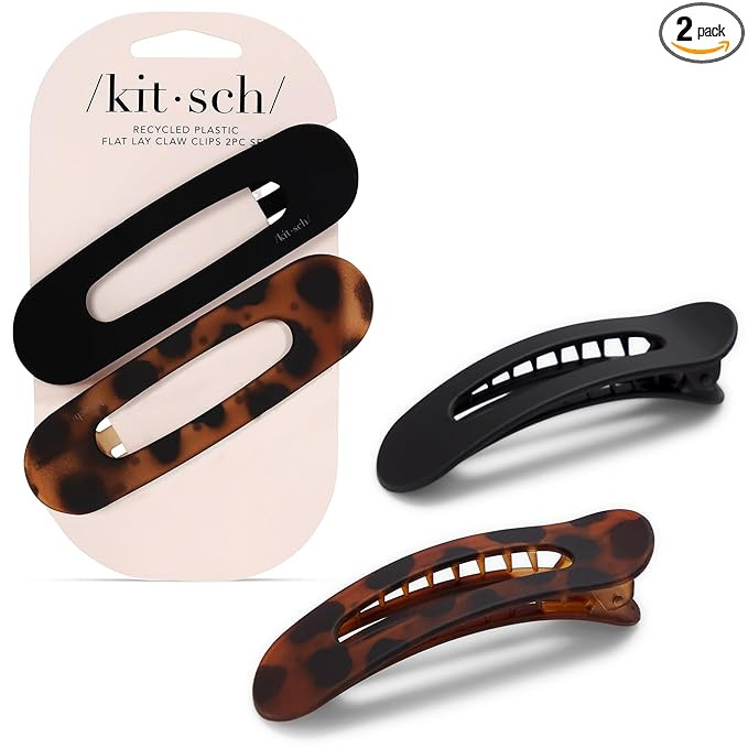 Kitsch Flat Hair Clips for Women - Strong Hold, No Slip Grip Flat Claw Clips For Secure and Comfo... | Amazon (US)