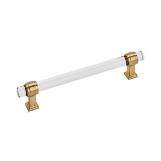 Amerock Glacio 6-5/16 in. (160 mm.) Center-to-Center Clear/Champagne Bronze Cabinet Drawer Pull B... | The Home Depot