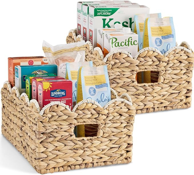 Best Choice Products 16x12 Scalloped Shelf Baskets, Woven Storage Bins, Storage Organizers for Pa... | Amazon (US)