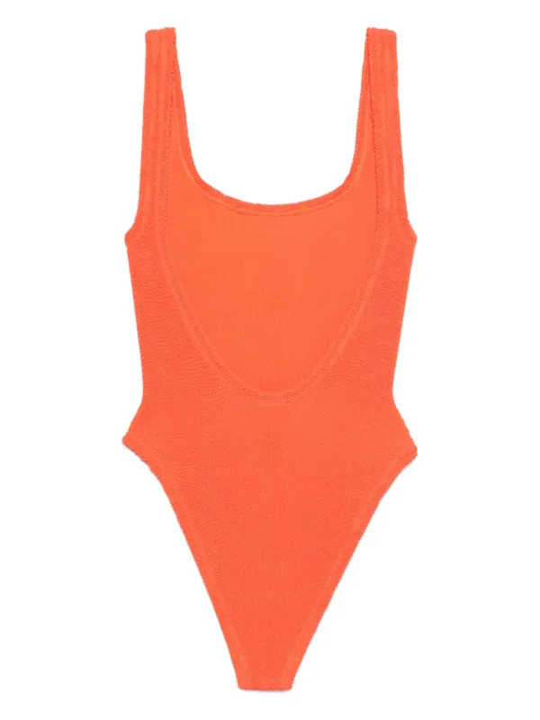 Hunza G square-neck Swimsuit | Orange | FARFETCH | Farfetch Global
