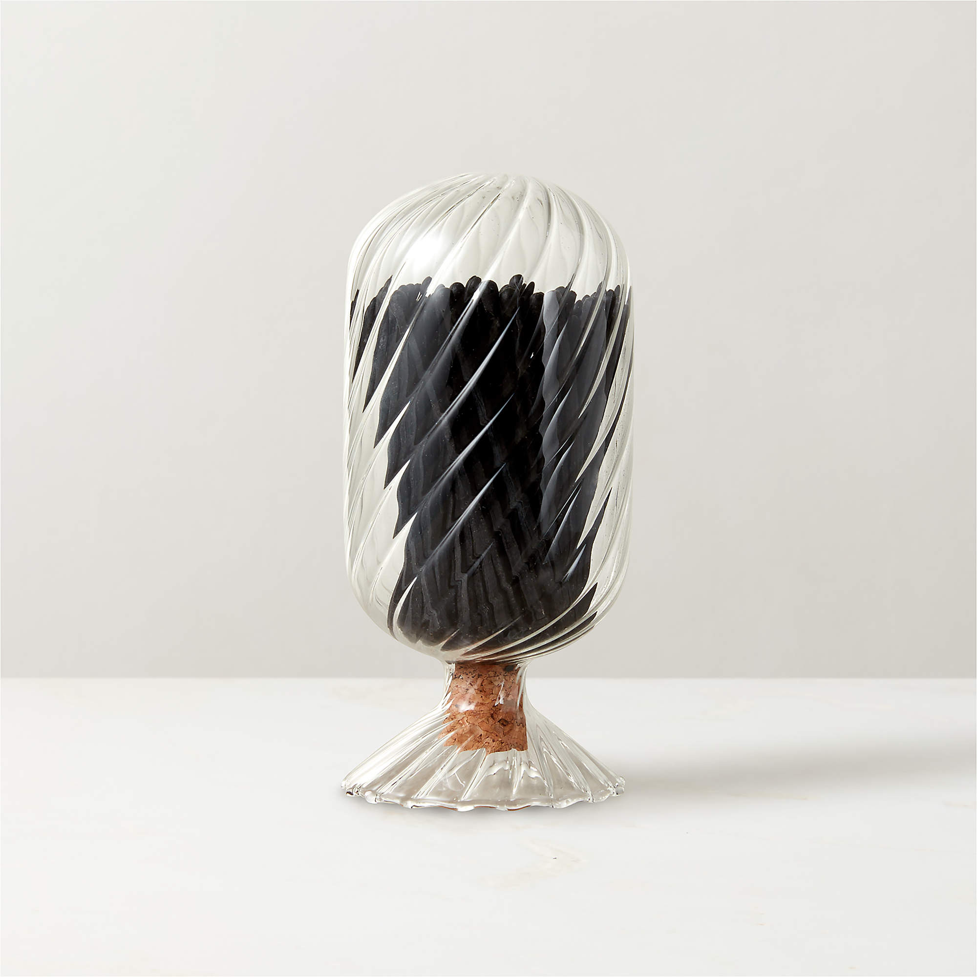 Small Glass Cloche with Black Matches + Reviews | CB2 | CB2