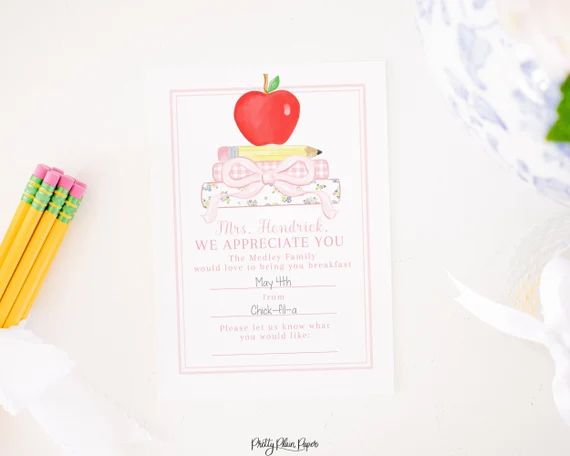 Teacher Appreciation | Breakfast for the Teacher | Printable Download | Coffee or Lunch for Teach... | Etsy (US)