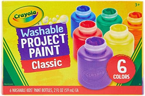 Crayola Washable Kids Paint, 6 Count, Kids At Home Activities, Painting Supplies, Gift, Assorted | Amazon (US)