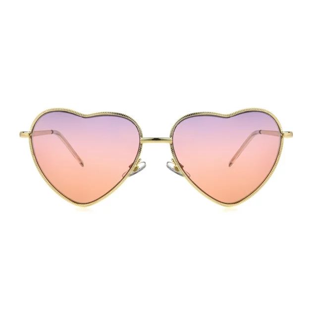 Sunsentials By Foster Grant Women's Heart-Shaped Fashion Sunglasses Gold | Walmart (US)