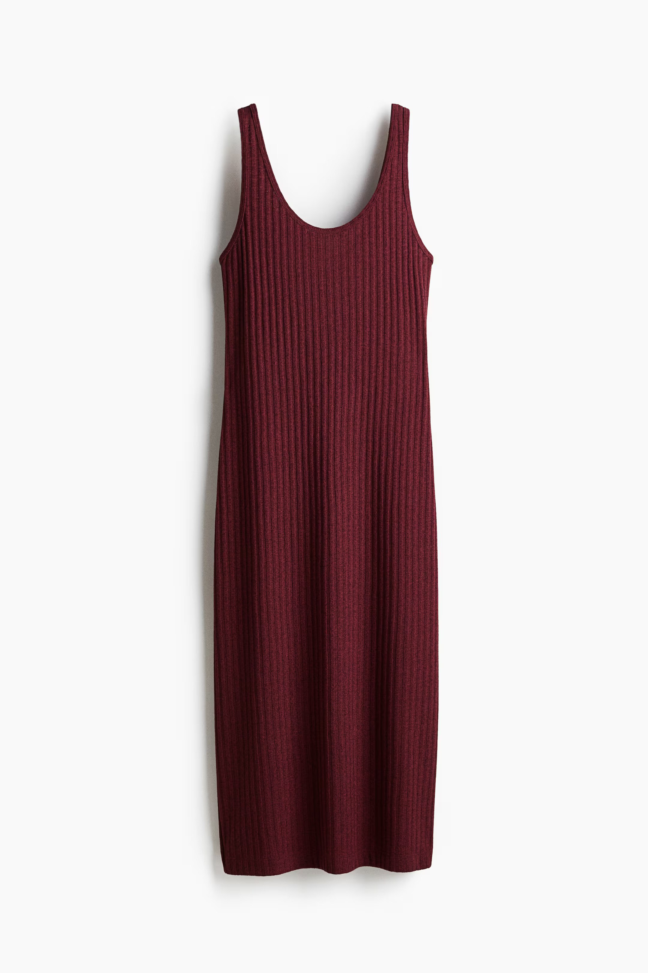 Rib-Knit Dress - Burgundy - Ladies | H&M US | H&M (US + CA)