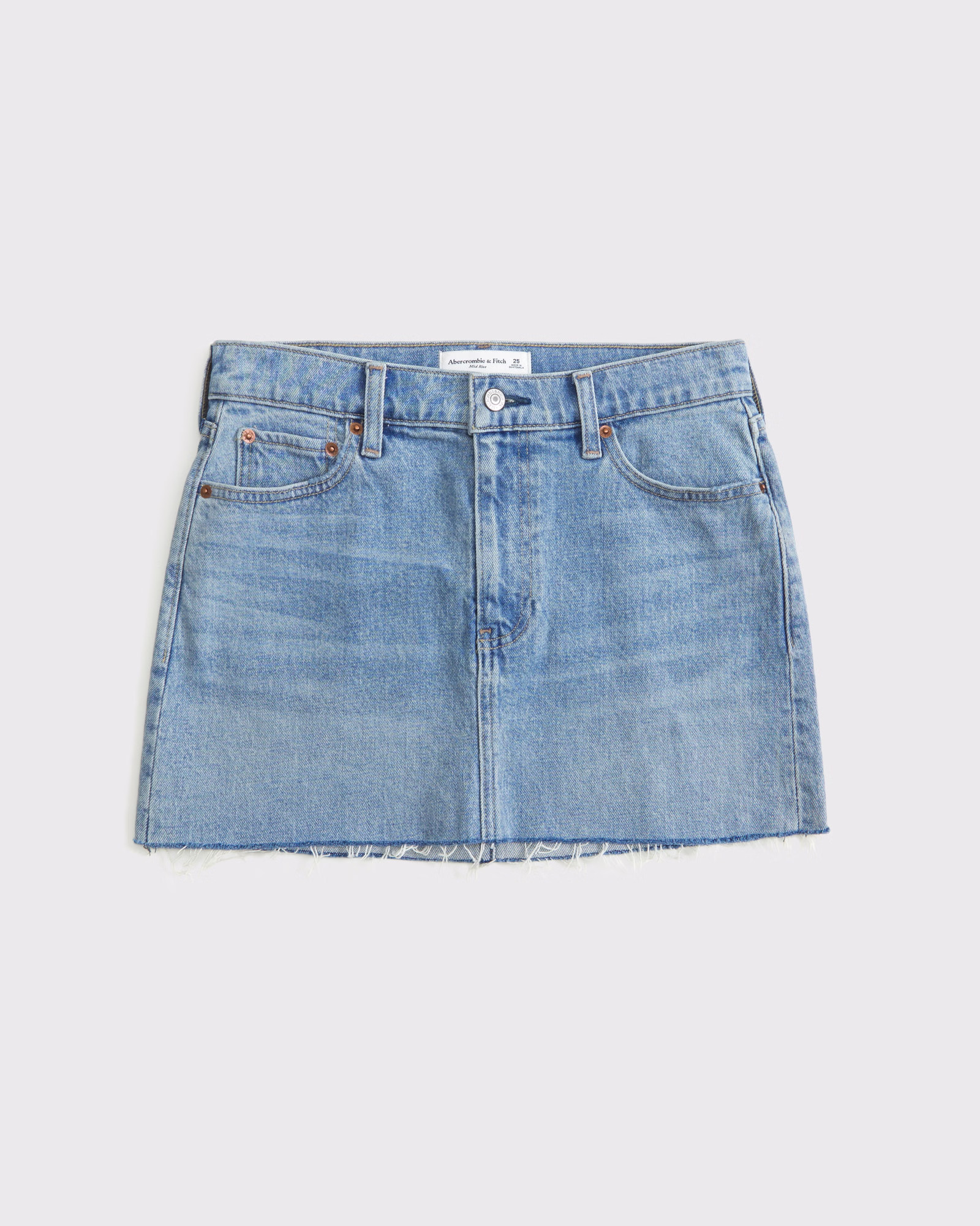 Women's Mid Rise Denim Mini Skirt | Women's New Arrivals | Abercrombie.com | Abercrombie & Fitch (US)