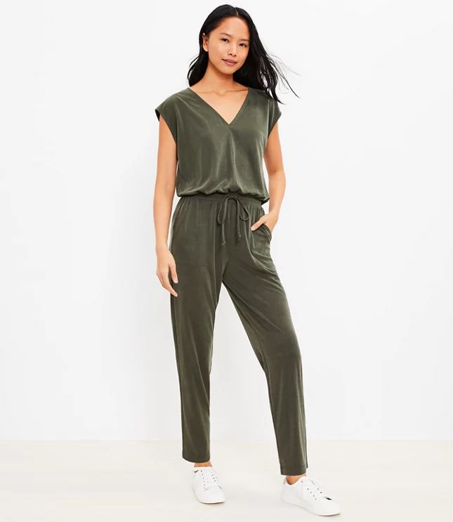 Lou & Grey Sandwashed V-Neck Jumpsuit | LOFT