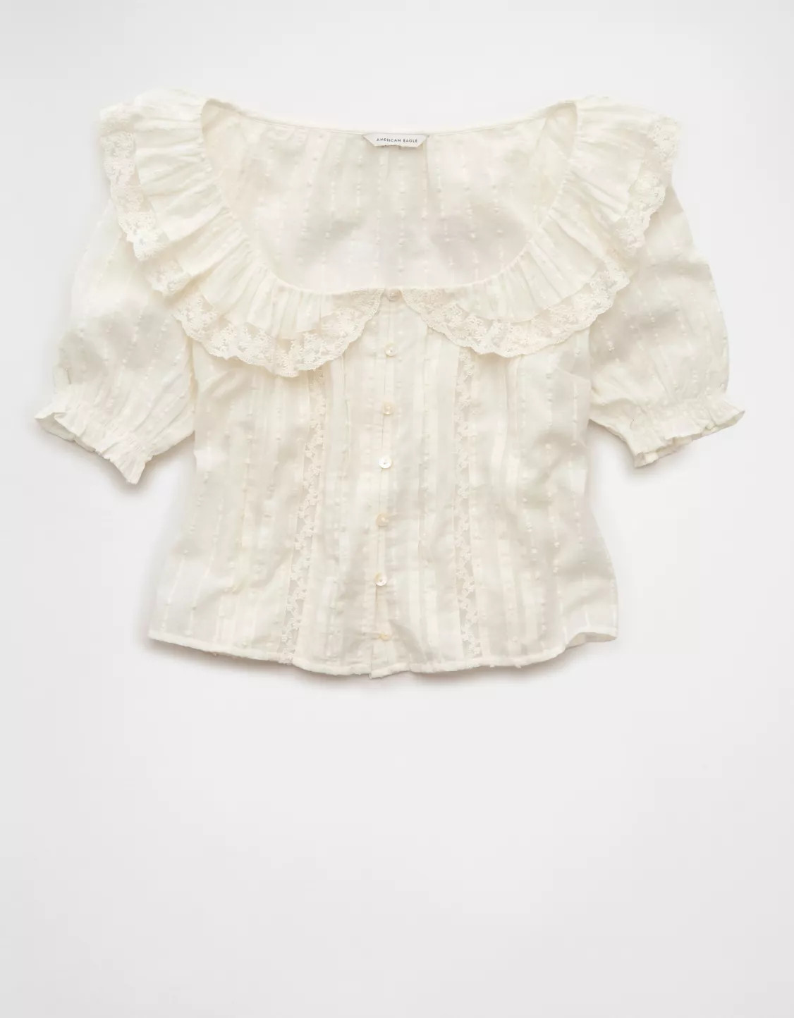 AE Ruffle Lace Blouse | American Eagle Outfitters (US & CA)