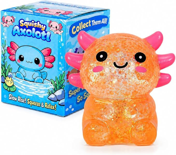 Axolotl Squishy Stress Ball, Soft TPR Slow Rising Squeeze Toy, Cute Axolotl Fidget Toy for Stress... | Amazon (US)