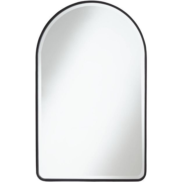 Uttermost Arch Top Vanity Decorative Wall Mirror Modern Matte Black Metal Frame Beveled 24" Wide ... | Target