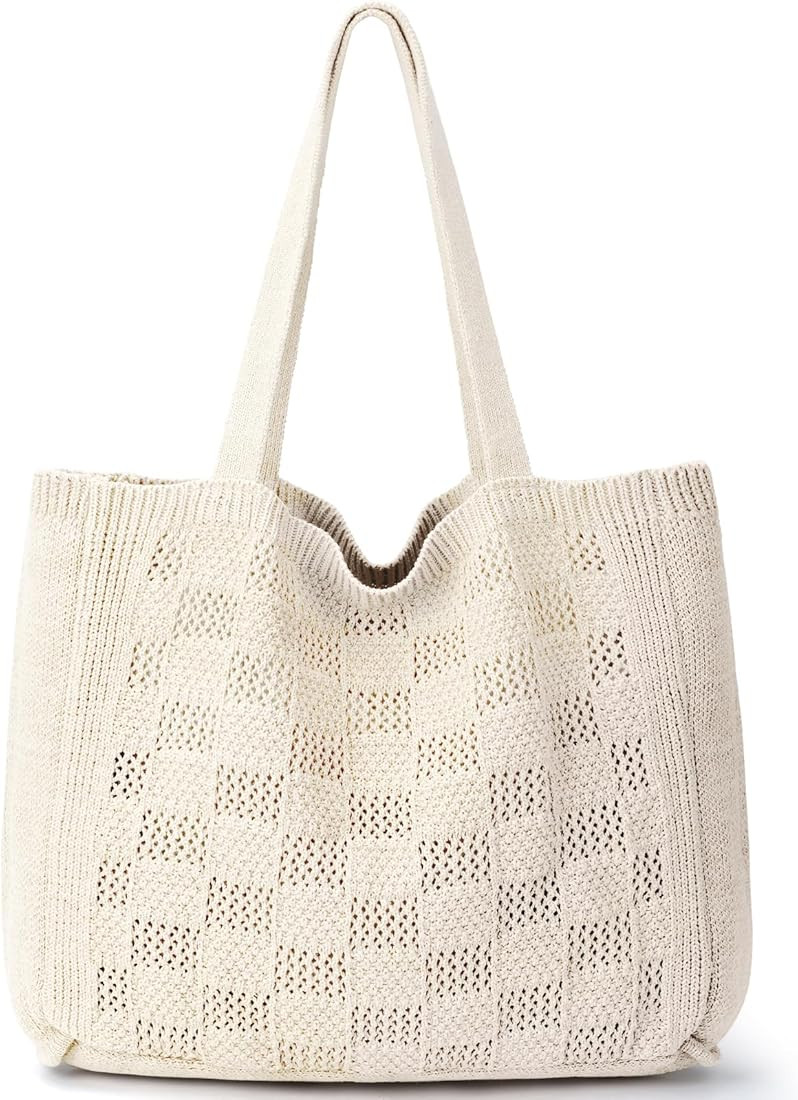 hatisan Crochet Bags for Women Large Tote Bag Aesthetic Handbag Shoulder Bag Hippie Bag Knit Bag | Amazon (US)