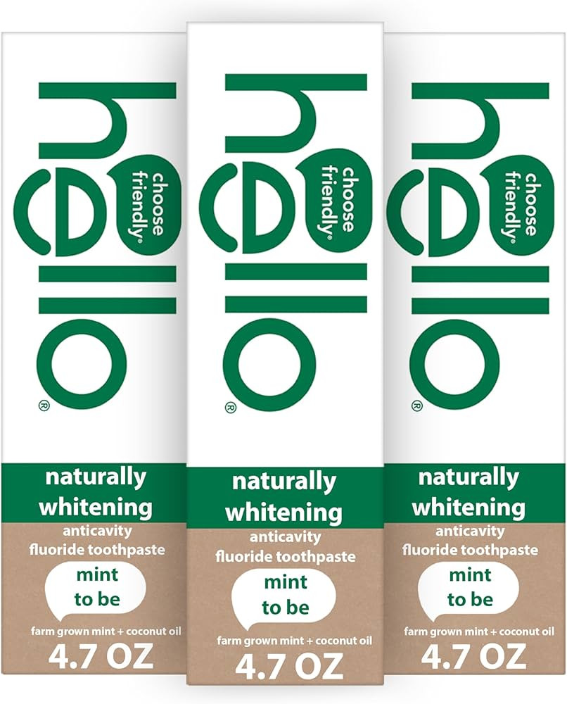 hello Naturally Whitening Fluoride Toothpaste, Natural Whitening Toothpaste with Coconut Oil and ... | Amazon (US)