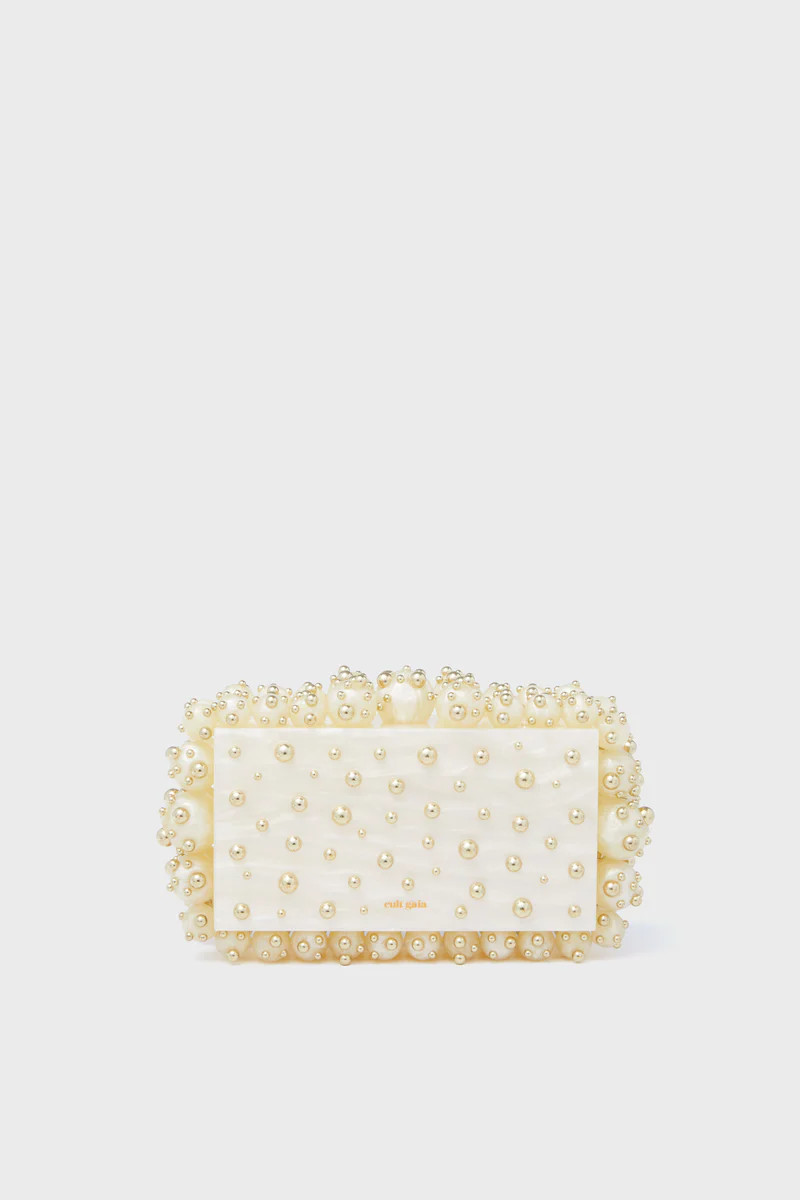 Ivory and Shiny Brass Eos Clutch | Tuckernuck (US)