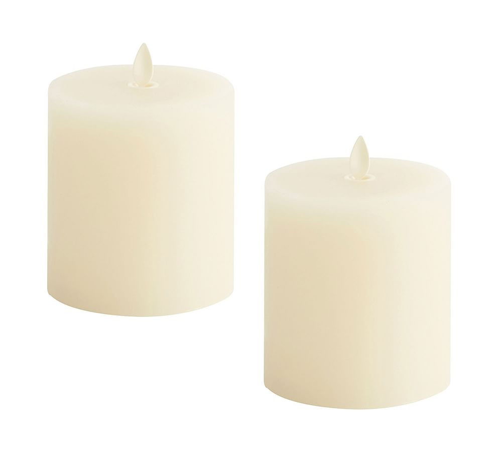 Premium Flickering Flameless Wax Pillar Candle | Pottery Barn (US)