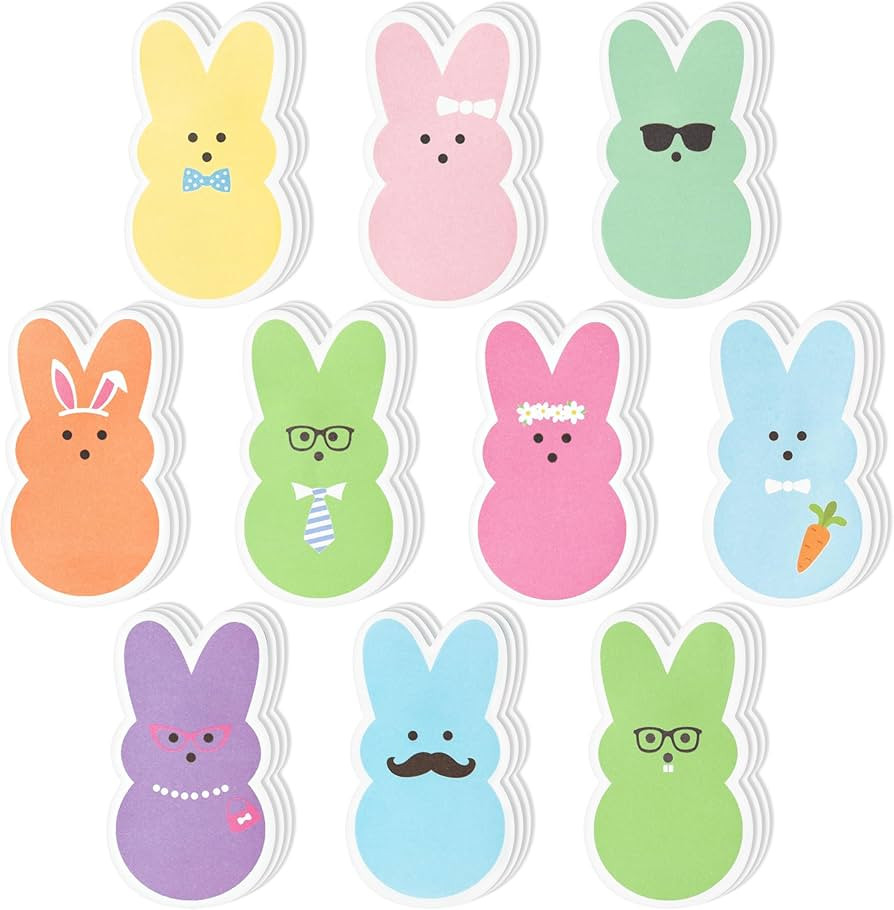 ANGOLIO Easter Bunny Sticky Notes - 30 Pack Easter Candy Bunny Sticky Notes Total 600 Sheets Colo... | Amazon (US)