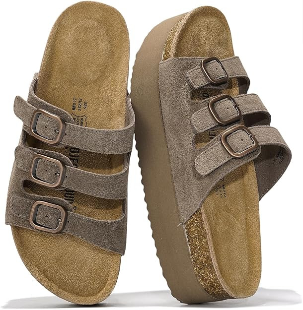 Project Cloud 100% Genuine Leather Platform Sandals Women Footwear - Comfortable Womens Slides Me... | Amazon (US)