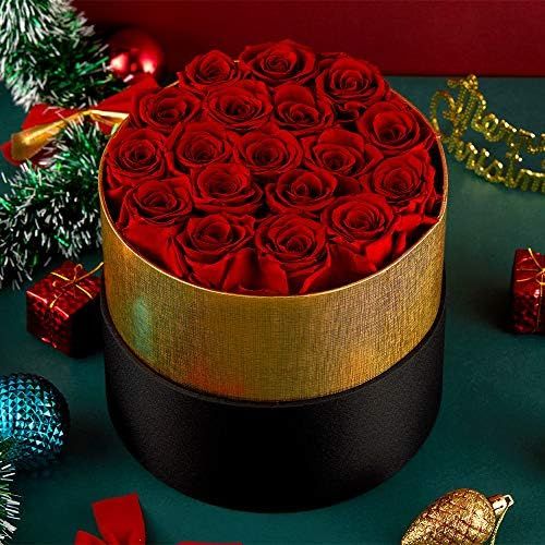 Eterfield Real Roses Handmade Preserved Roses in a Box That Last a Year Gift for Her (Round Black Bo | Amazon (US)