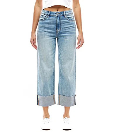 Hidden Jeans Ella High Rise Cuffed Wide Leg Vintage Washed Jeans - 26 | Dillard's