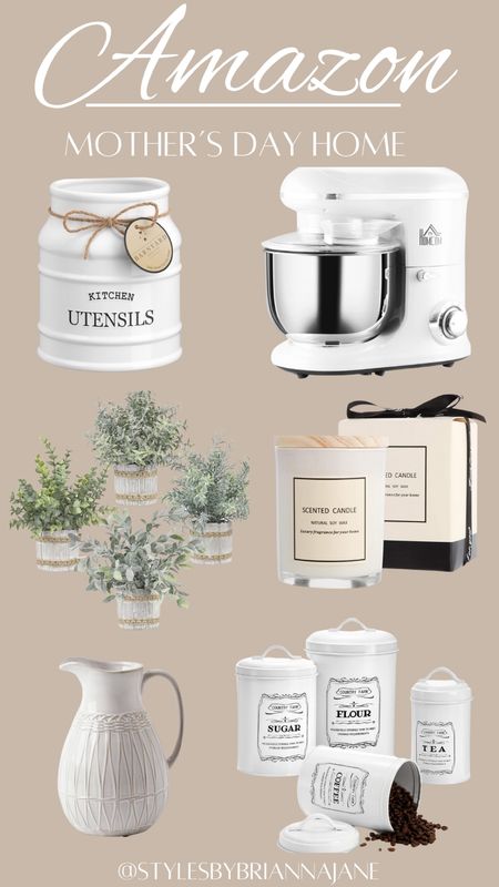 Mothers Day home and kitchen fits. Candles, faux plant set, utensils jar, Mixer, blender, canister set. White pitcher.

#LTKGiftGuide #LTKFindsUnder100 #LTKHome