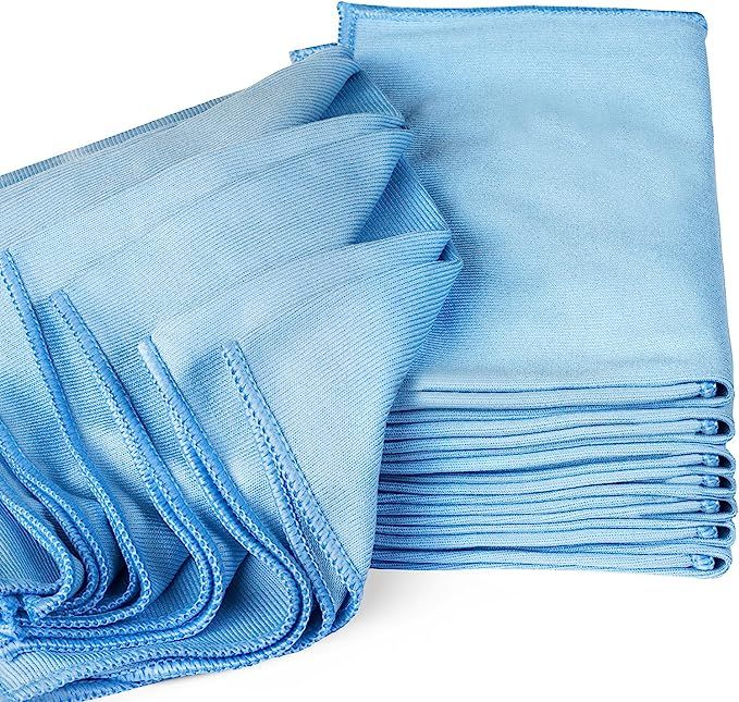 Zflow Microfiber Glass Cleaning Cloths - 8 Pack (16 x 16) - Streak Free - Lint Free - Quickly Cle... | Amazon (US)