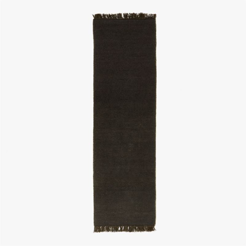 Sante Modern Linen Charcoal Hallway Runner Rug 2.5'x8' | CB2 | CB2
