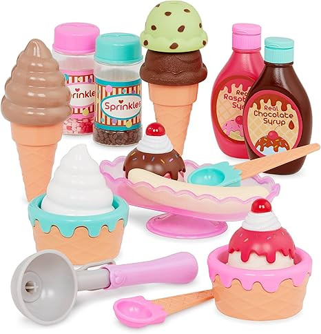 Amazon.com: Play Circle by Battat – Sweet Treats Ice Cream Parlour Playset – Sprinkles, Cones... | Amazon (US)