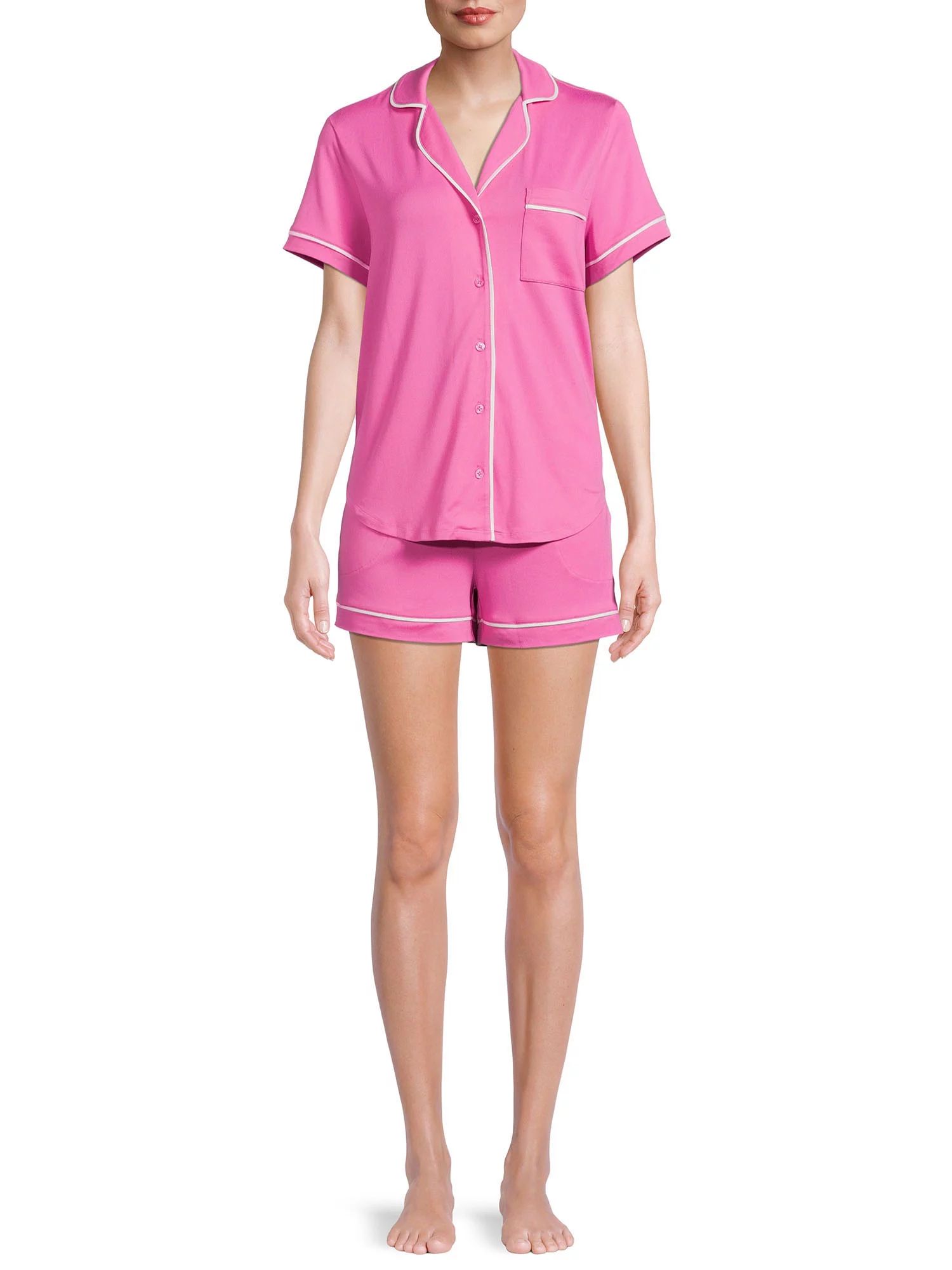 Secret Treasures Women's and Women's Plus Size Top and Shorts Pajama Set, 2-Piece - Walmart.com | Walmart (US)