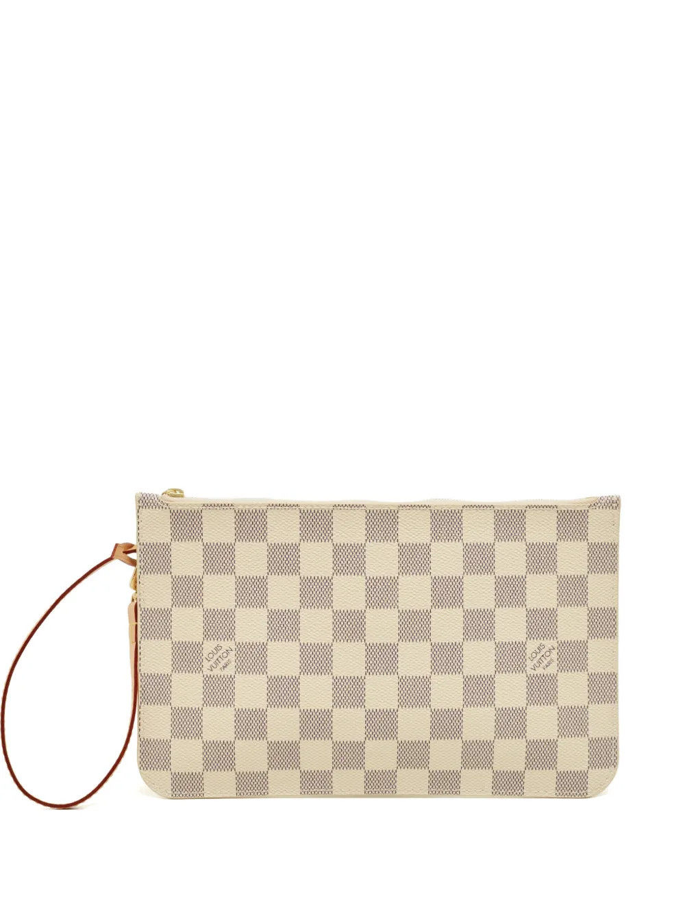Louis Vuitton Pre-Owned Neverfull checked pouch bag - Neutrals | Farfetch Global