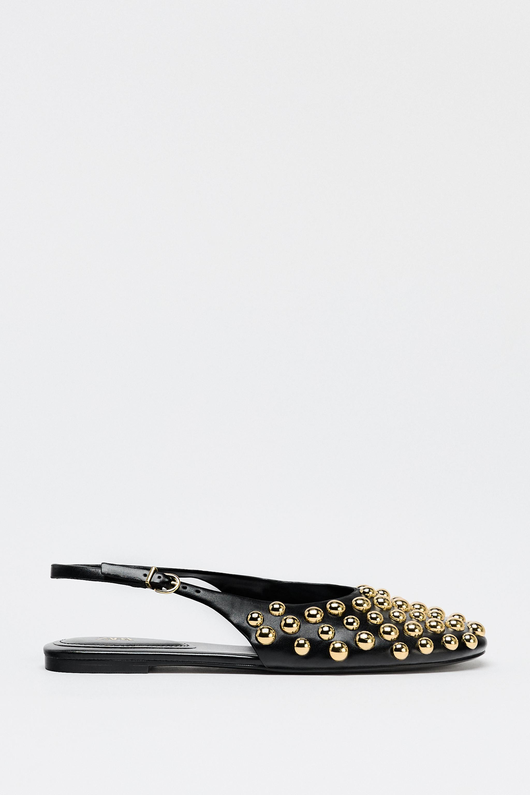 SLINGBACK STUDDED FLATS | Zara US