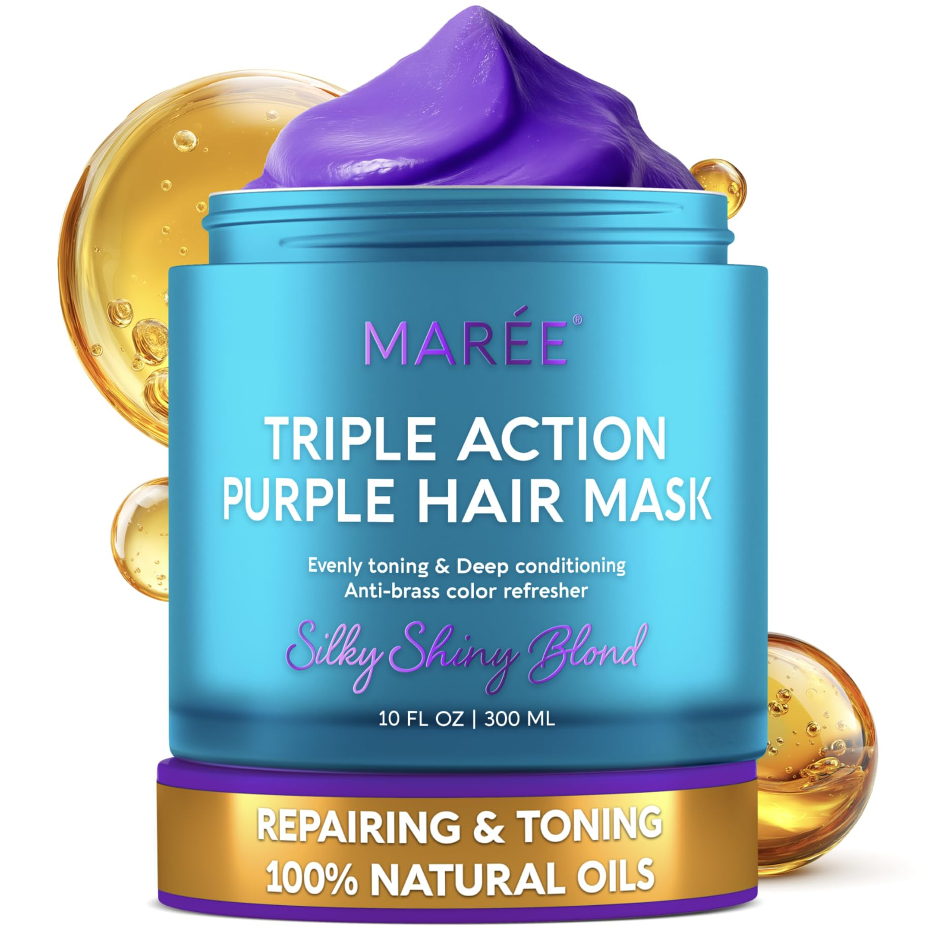 MAREE Deep Conditioning Purple Hair Mask for Blonde Hair – Purple Toner for Brassy, Bleached, S... | Amazon (US)