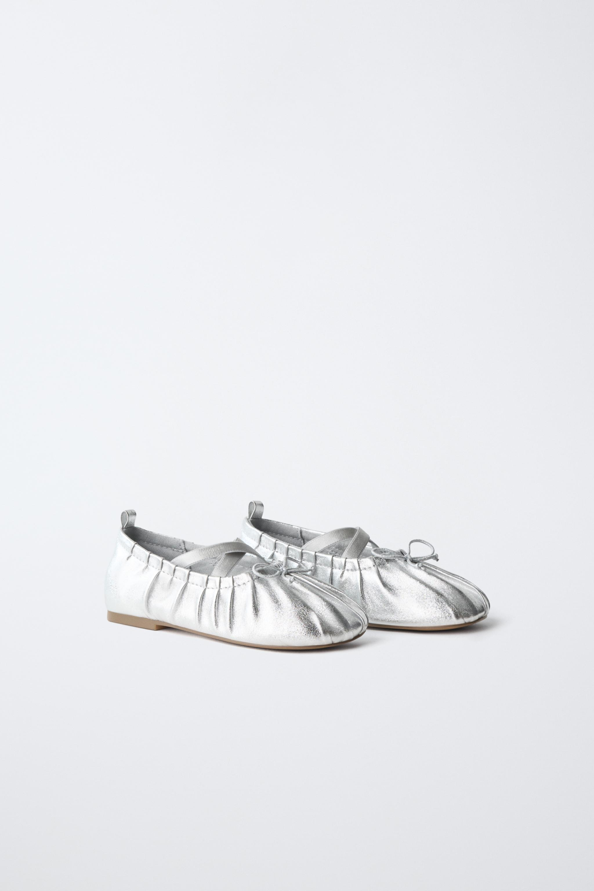 METALLIC BALLET FLATS | Zara US