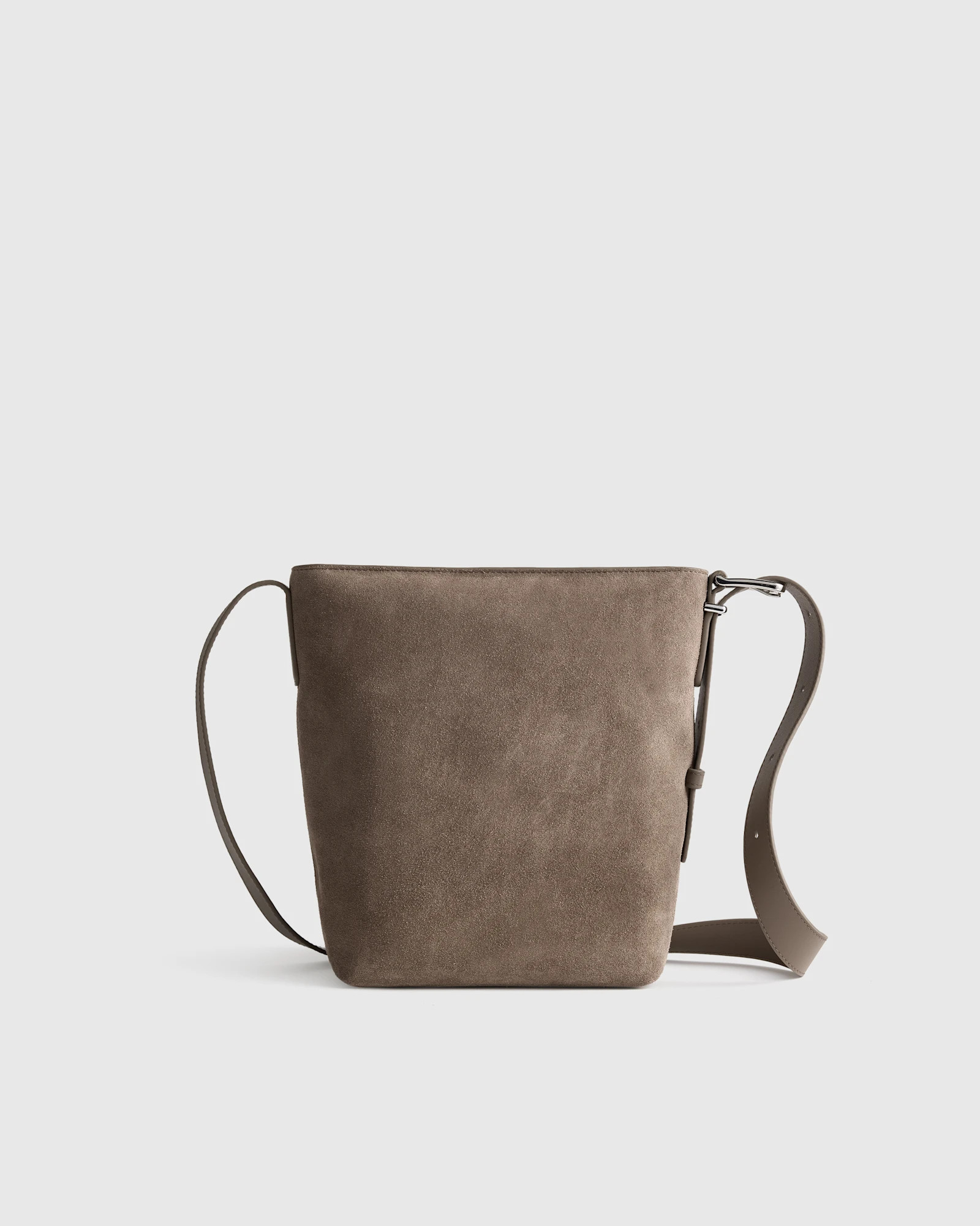 Quince | Women's Italian Suede Bucket Crossbody in Merlot, Suede Leather | Quince