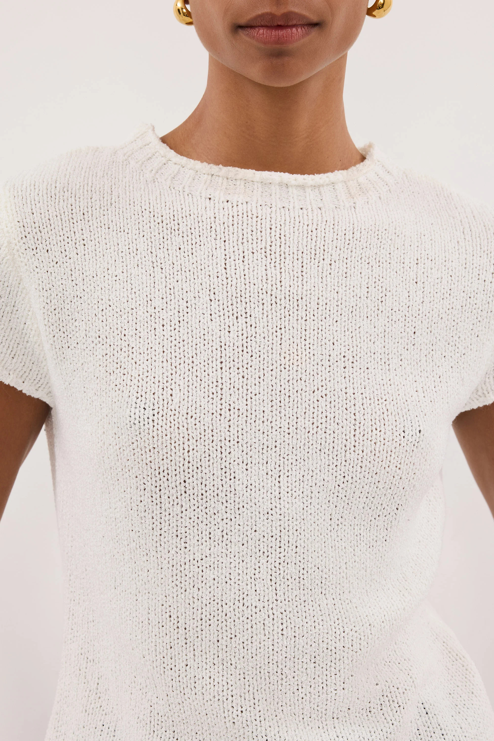LEO OFF WHITE KNIT TOP | DISSH