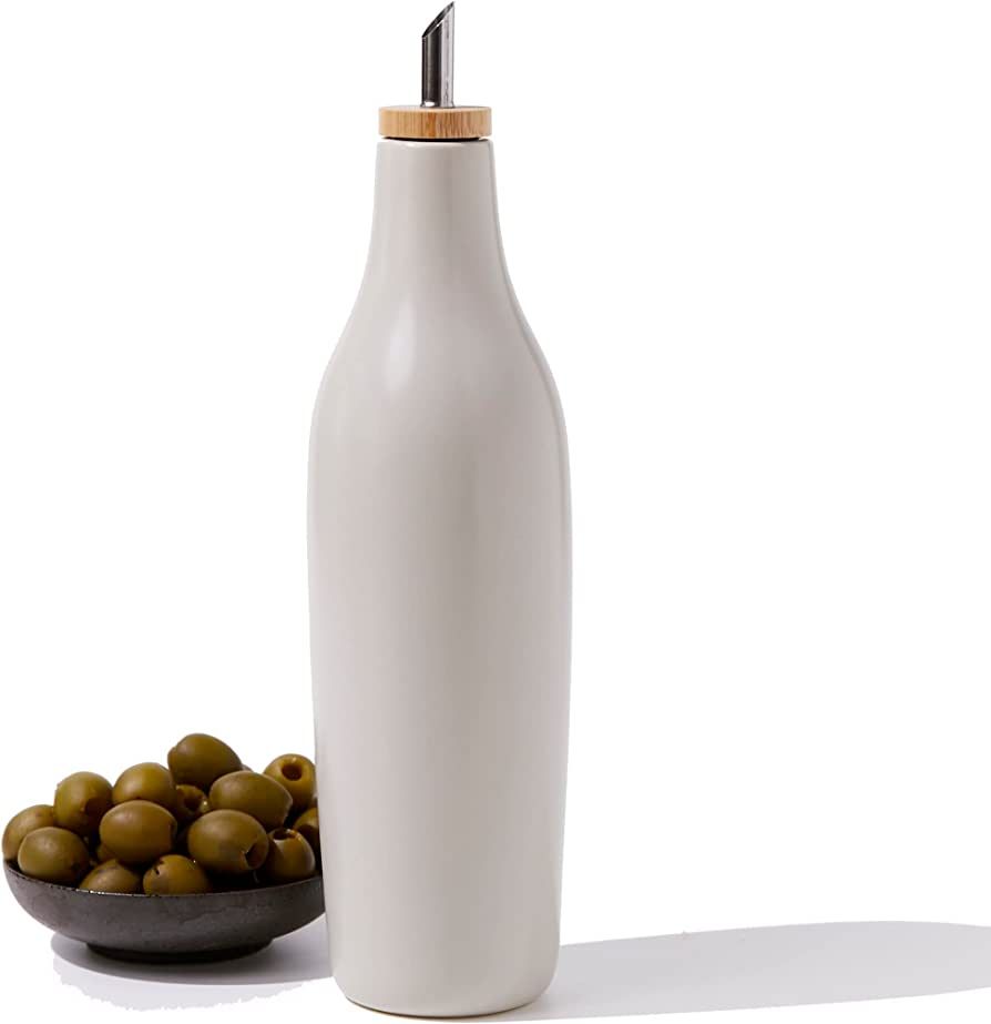 Grace Homewares Olive Oil Dispenser Bottle Stoneware Ceramic for EVOO or Vinegar | Modern Design | L | Amazon (US)