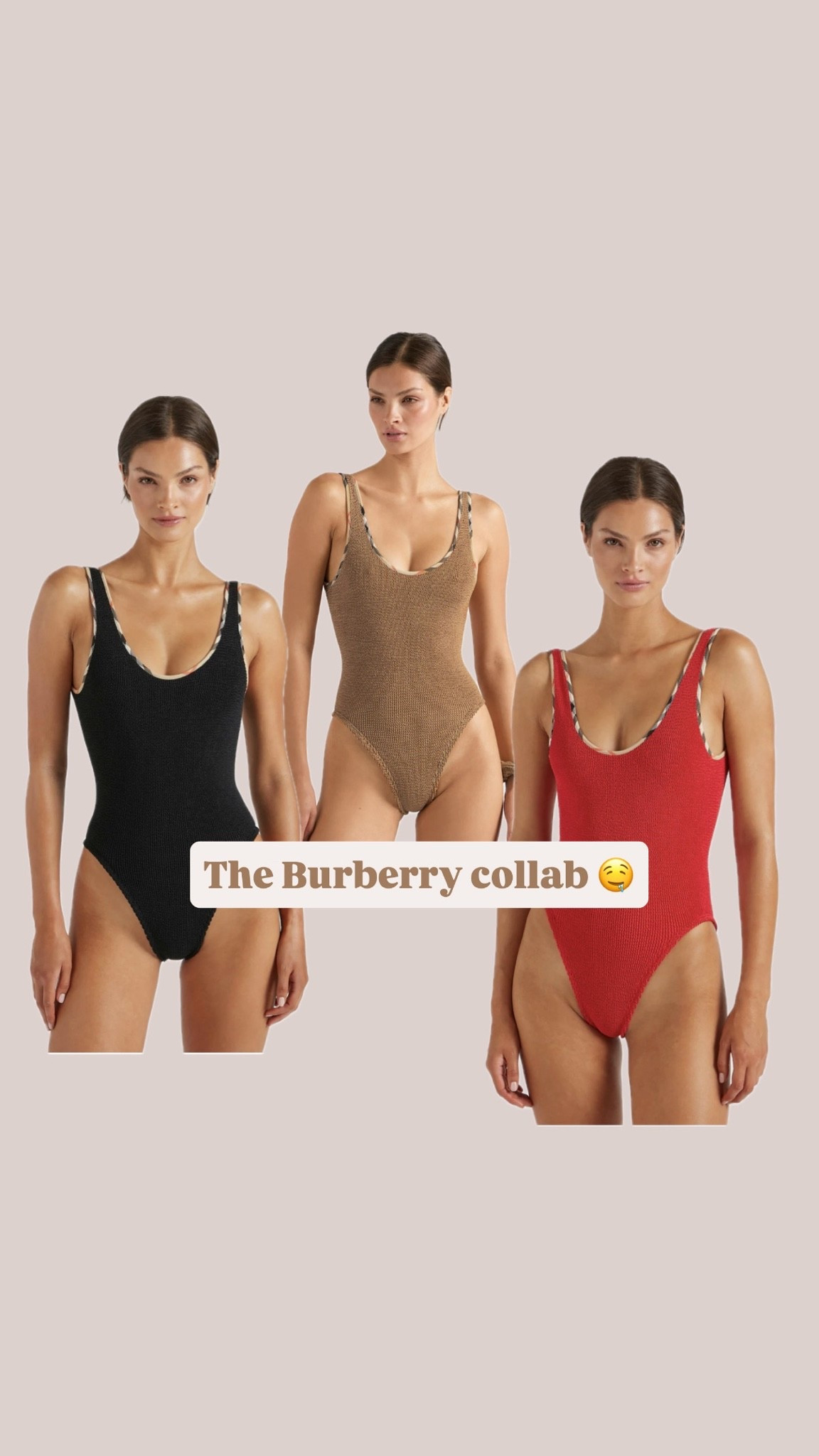 Burberry collab is so good! 
Bathing suits
Swimsuits 
Travel finds 
Beach essentials