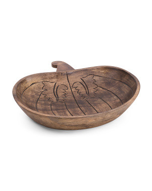 15in Wood Pumpkin Bowl | TJ Maxx
