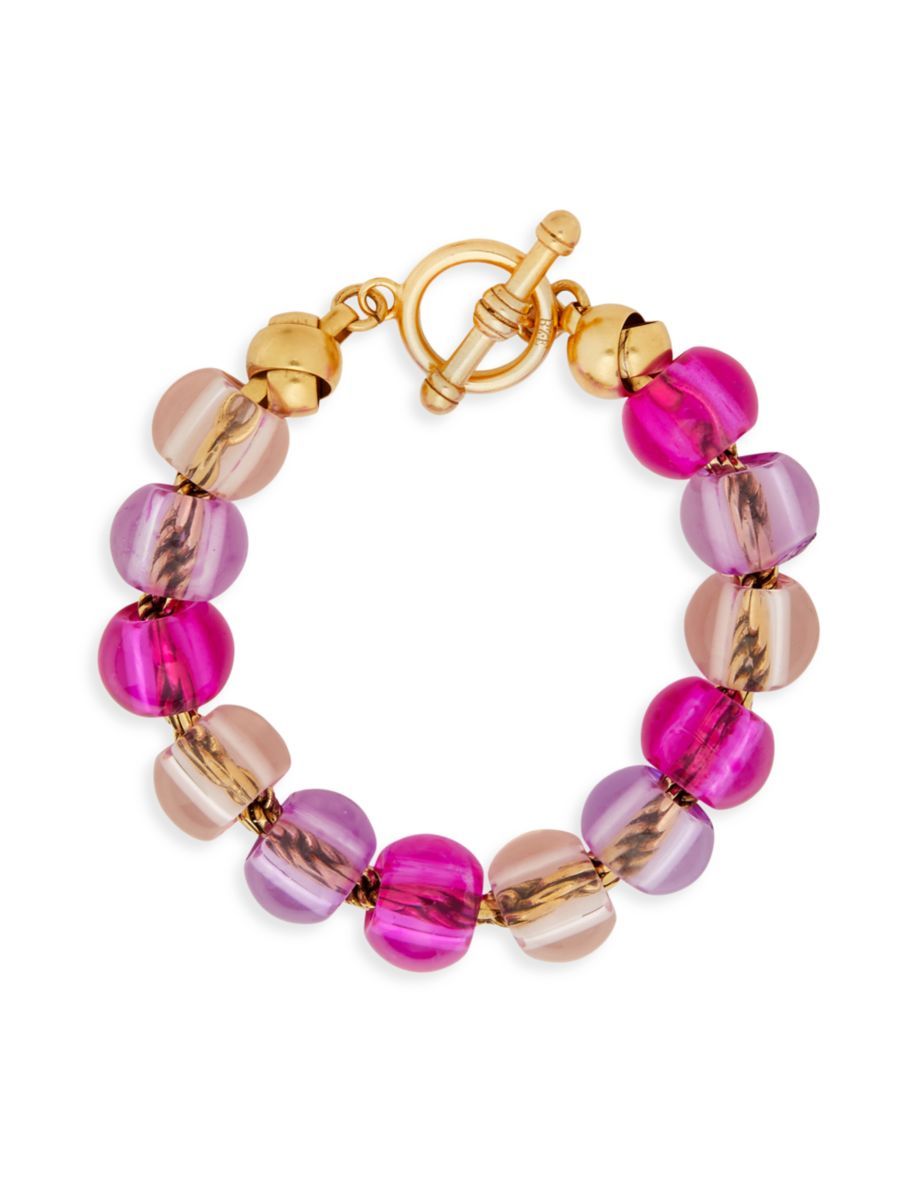 Jolly 24K Antique Gold-Plated & Glass Bead Toggle Bracelet | Saks Fifth Avenue