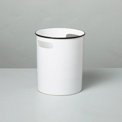 Metal Bath Wastebasket White/Black - Hearth & Hand™ with Magnolia | Target