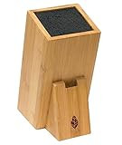 MyHomeIdeas Universal Bamboo Knife Block Stand - Wood Holder Safe Storage Space-Saver Organizer with | Amazon (US)