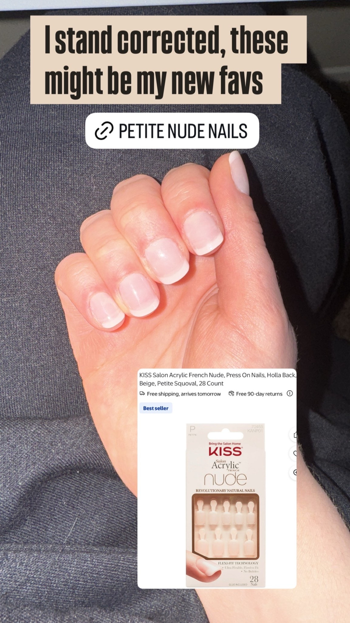 KISS Salon Acrylic French Nude, Press On Nails, Holla Back, Beige, Petite Squoval, 28 Count #nails 

#LTKTravel #LTKBeauty #LTKWedding