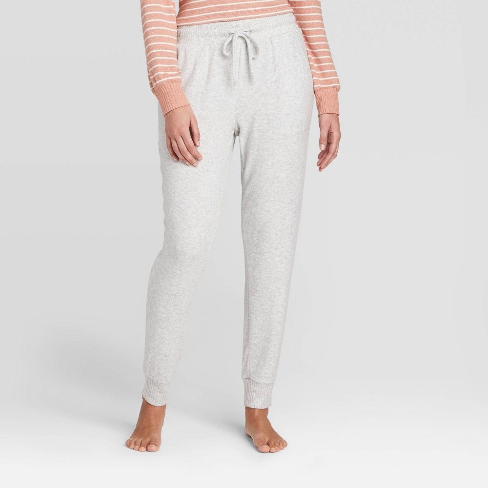 Women's Perfectly Cozy Lounge Jogger Pants - Stars Above Light Gray L | Target