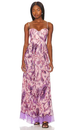 Long Dress in Pink Floral Dress Purple Floral Dress Floral Maxi Dress Floral Wedding Guest Dress | Revolve Clothing (Global)